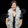 6' White Feather Boa with Gold Tinsel